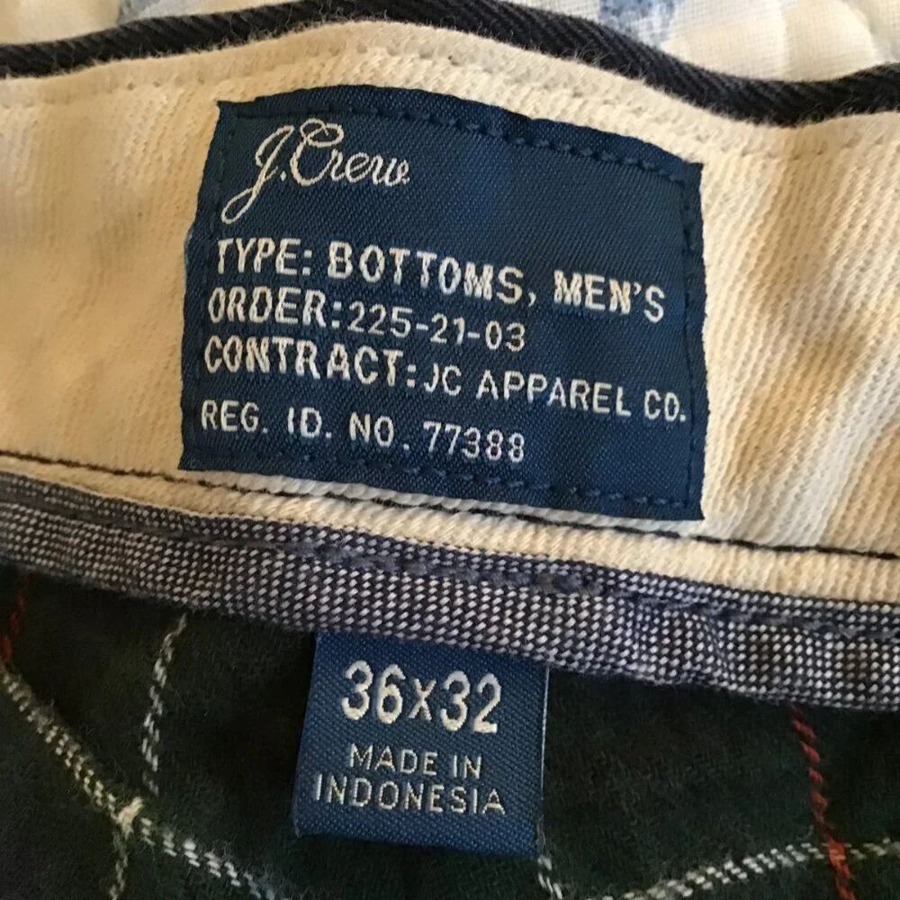 J.Crew Classic Straight Fit Flannel-lined Navy Cabin Chino Pant Men Size 36x32